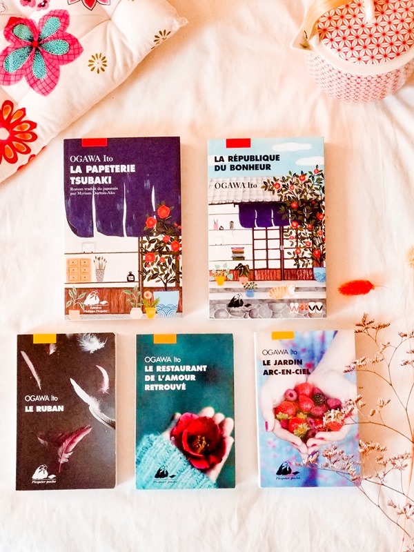 les meilleurs livres de Ogawa Ito les 5 meilleurs livres de Ito Ogawa posés sur mon lit
