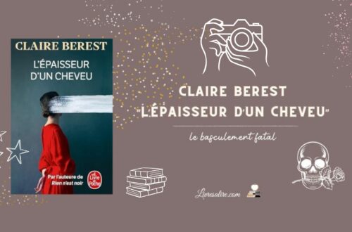 Présentation de la couverture du livre "L'épaisseur d'un cheveu" de Claire Berest sur fond gris