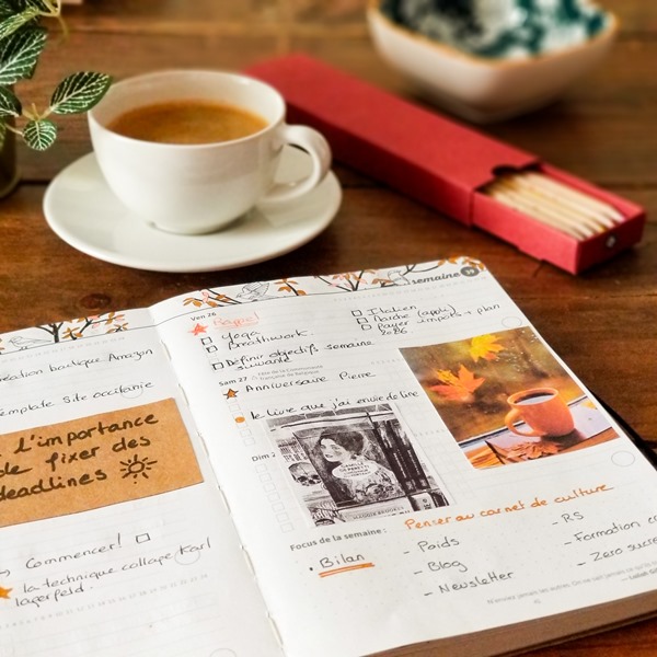 Agenda pour suivre ses objectifs Page à la semaine de l’agenda my365 avec objectifs.