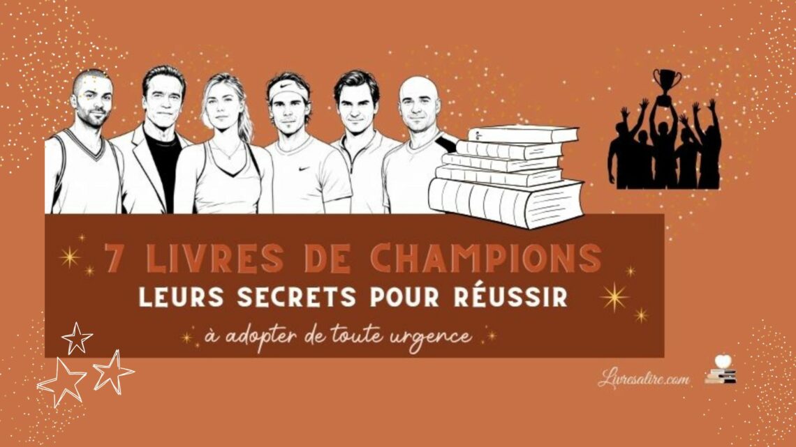 Illustration montrant des champions ayant publier des livres dans lesquels ils partagent les clés de leur réussite et leur parcours.